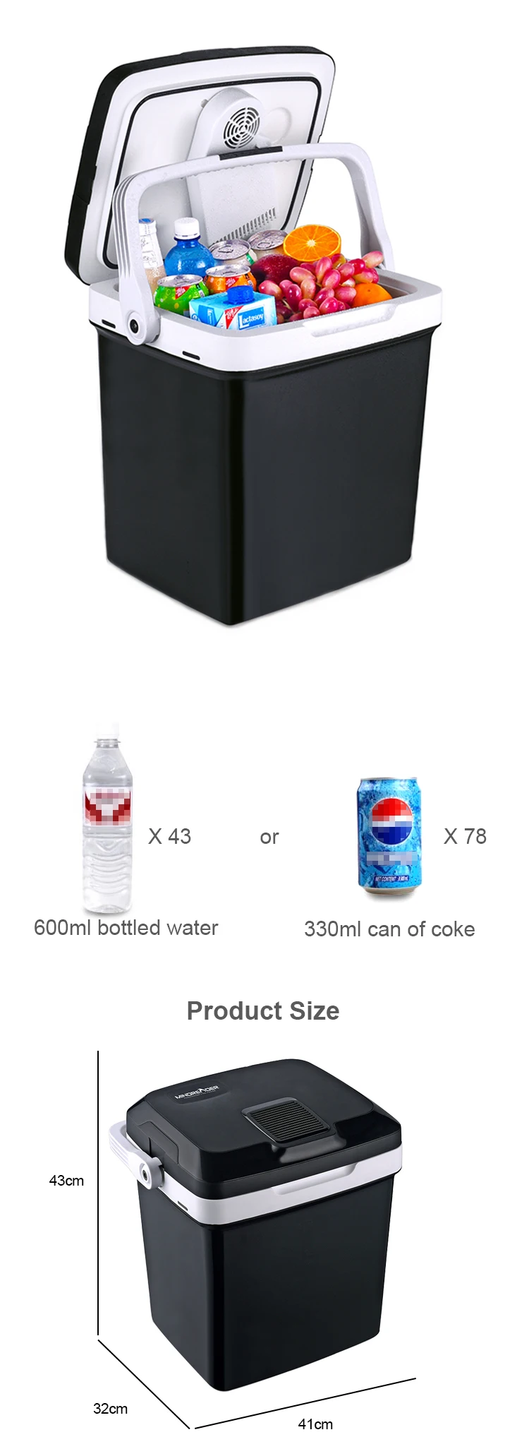 New Style 26l Cooler Box Mini Fridge Freezer Car Cooler Box 12v Car