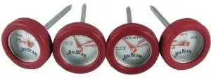 Jim Beam - Poultry & Steak Mini Thermometers, 4 Pack (2 Pieces) - Jim Beam - Poultry & Steak Mini Thermometers, 4 Pack 4-Piece Grill Thermometer Compact Design Chrome Finish Includes 2 Steak & 2 Poul