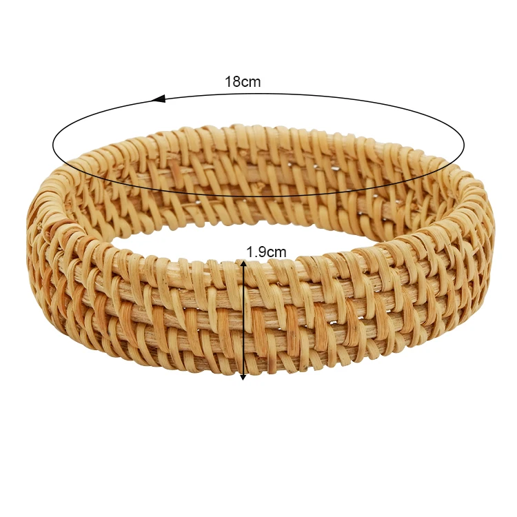 Wholesale Fashion Bamboo Wood Rattan Bangle Bracelet Woven Handmade
