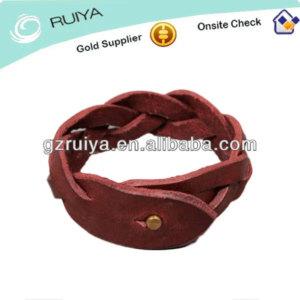 Unisex Leather Tan Black Ren Braided Bracelet for Women Men