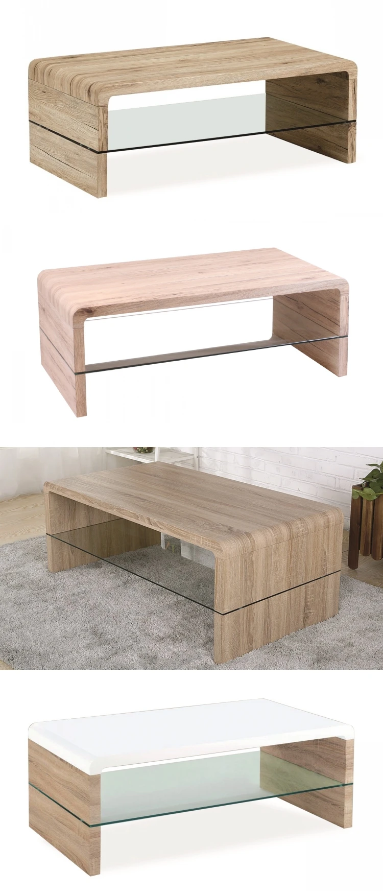 Chinese factory wholesale price high gloss painting MDF wooden coffee table tempered glass tea table