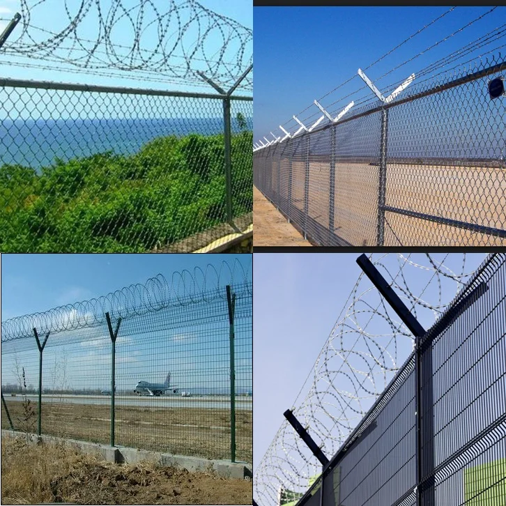 Pvc Or Hot dip Galvanized Y Arm Chain Link Fence Fittings,Razor Barbed