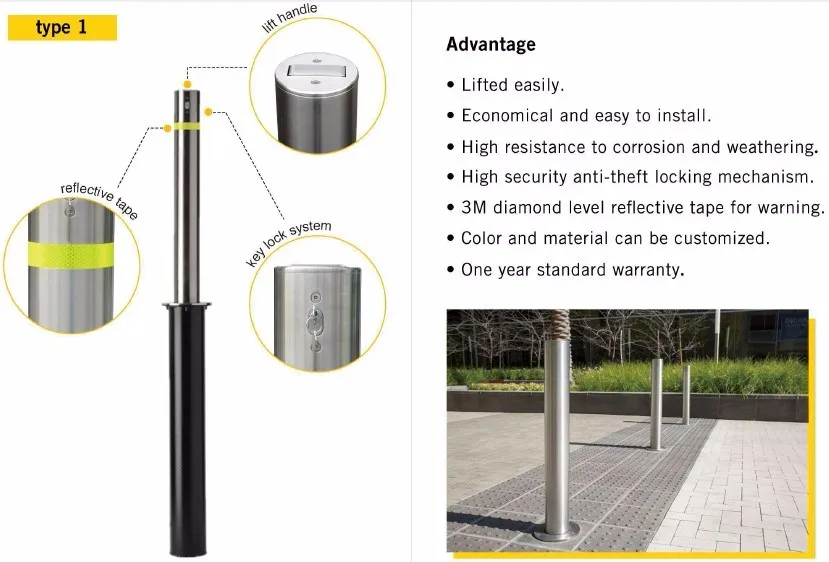 Stainless Steel Metal Traffic Manual Retractable Telescopic Parking