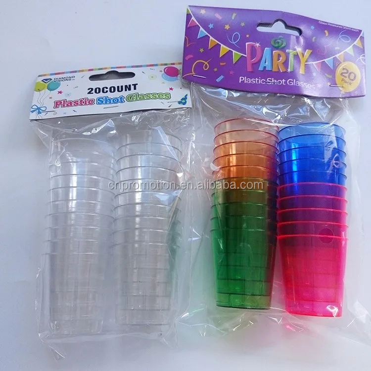 Colorful 1oz Plastic Disposable Shot Glasses Wholesale 20 Pack Buy