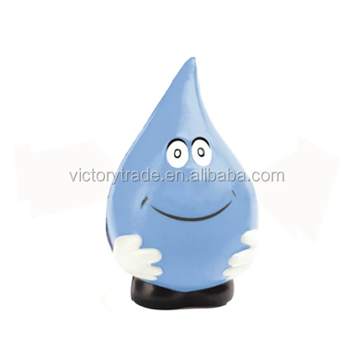 Promotional gift colorful smiley water drop shaped pu foam anti stress ball 