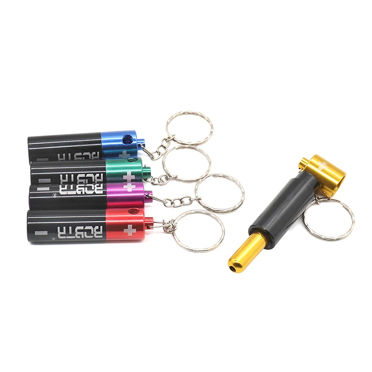 Battery Shape Weed Smoking Pipe with Key Chains