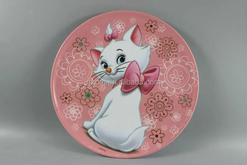 Infantil Melamine Food plate Plastic Dinner Dishes Cat print