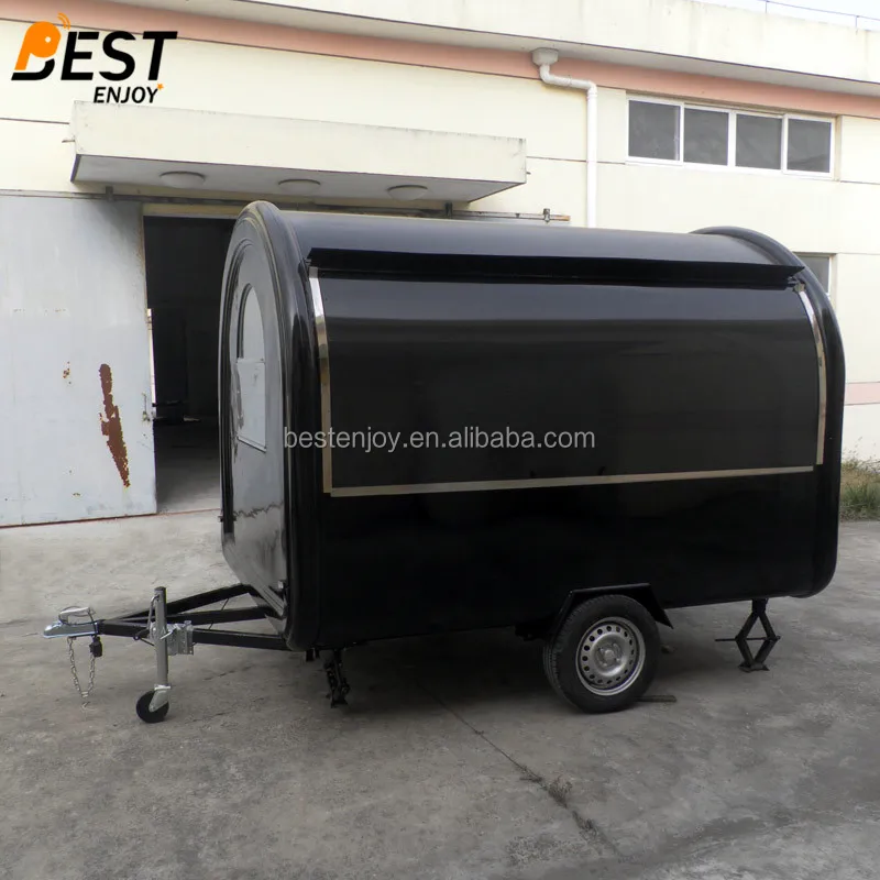 3m long round 2 axles 4 wheels factory export mobile food cart truck trailer for sale black - 02