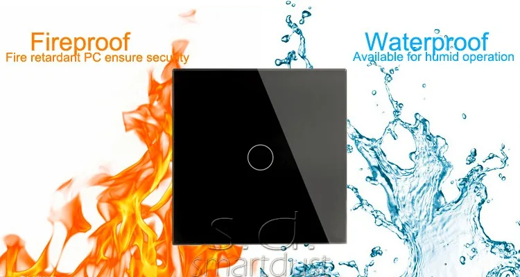 Smartdust Hot Sale Waterproof 2 Gang 2 Way Glass Panel
