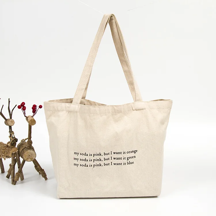 Factory Directly Whole Custom Small Zipper Cotton Canvas Tote Small Zipper Cotton Canvas Tote