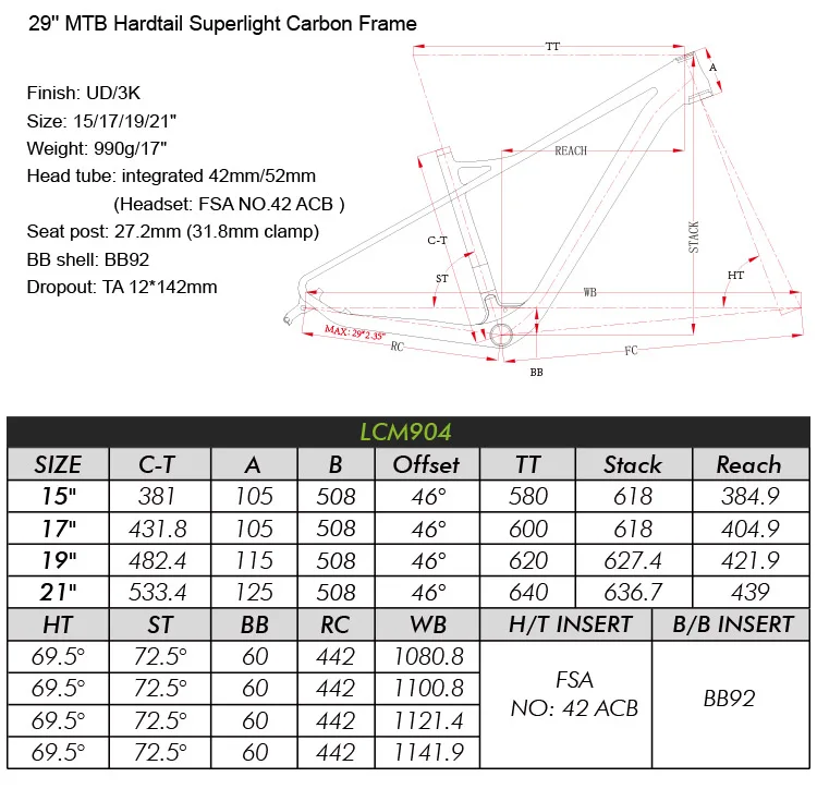 17.5 mtb frame size