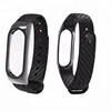 Wholesale Carbon Fiber TPU Metal Frame Bracelet Silicone Wristband Replacement Strap For Xiaomi Mi Band 2 3