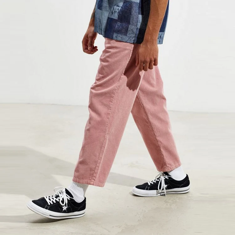 pink corduroy trousers men's