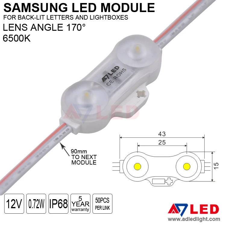 Constant current 12v led module 0.72w led sign module high brightness led module for illuminated advertising signs