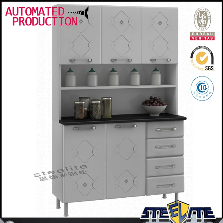 Blanco Gabinetes De Cocina De Metal De Aluminio Del Gabinete De Cocina