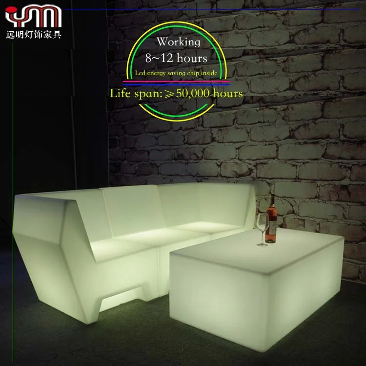 Wireless remote control commercial furniture general purpose and plastic materials led illuminated furniture