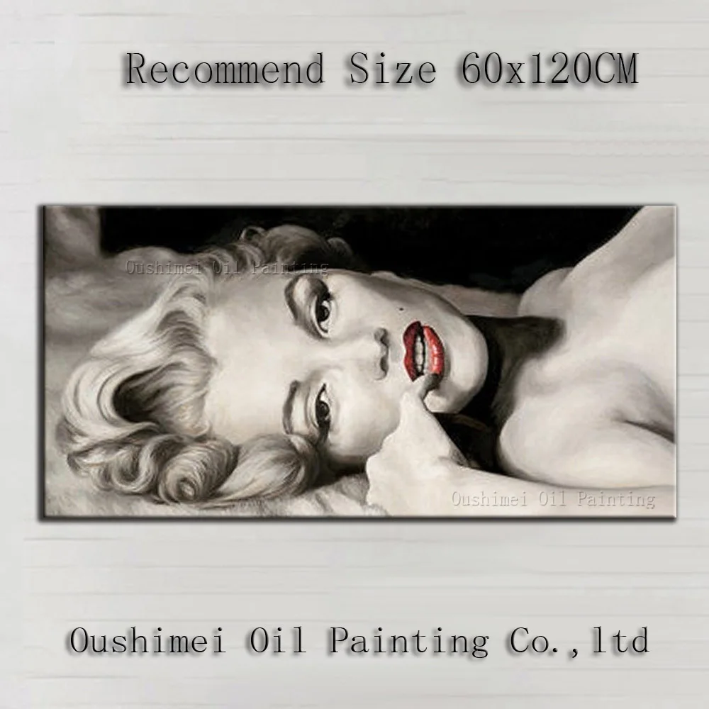 American Super Star Sexy Woman Marilyn Monroe Oil Painting On Canvas Black And White Body Oil Painting For Living Room Decor Buy Monroe Oil