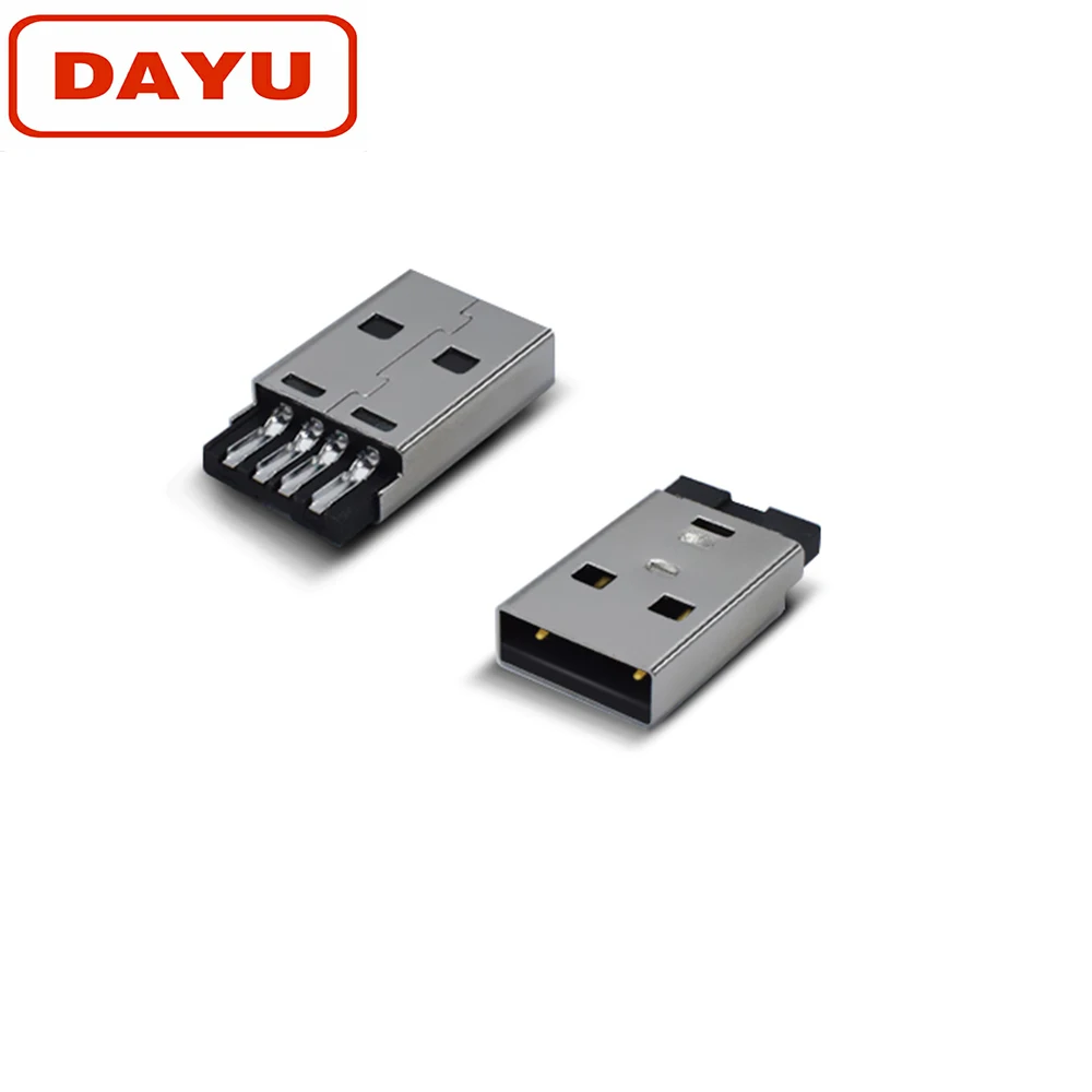 4 Pin Micro USB Pinout - Double Lock Male Plug Connector
