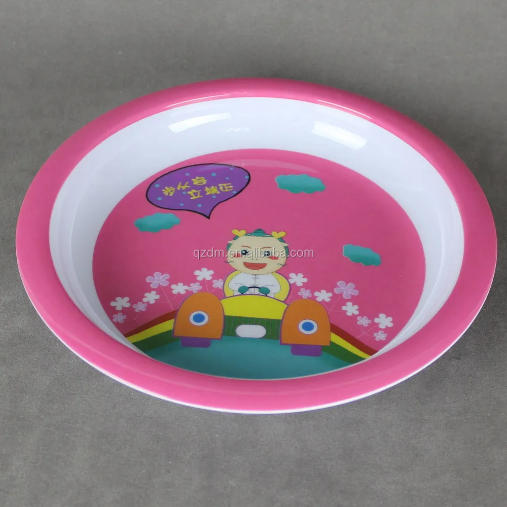 Hard Plastic Melamine Round Plates For Kids