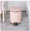 Pink Lady Stainless steel Round Step on Trash can Waste bin Bedroom 12L