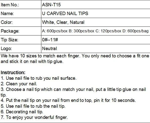 Hot new products French C cover white Fingernail matte style tips with factory prices