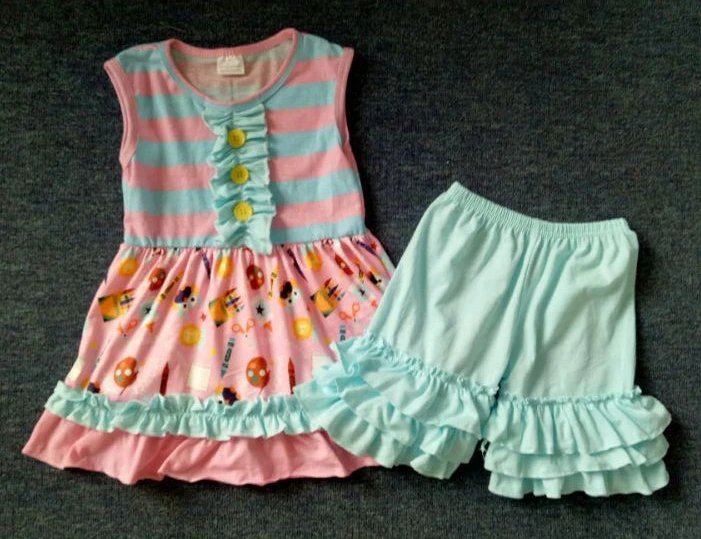Bulk Sale Little Girls Back To School Boutique Outfits Summer Smocked