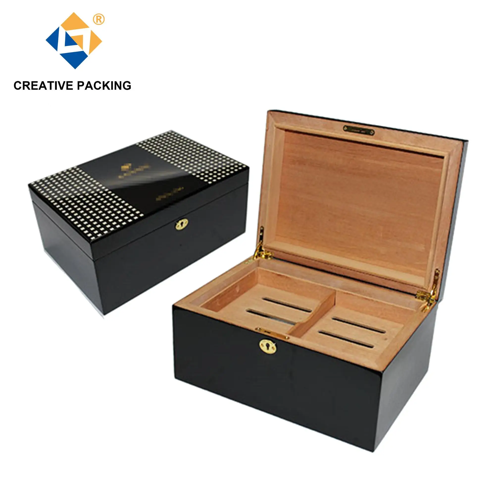 High Quality New Design Wood Cigars Desktop Humidor,Cigar Box With