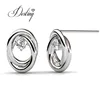 Destiny Jewellery Fashion women jewelry 925 silver with18K gold plated Circle of Life earrings with zircon from Swarovski