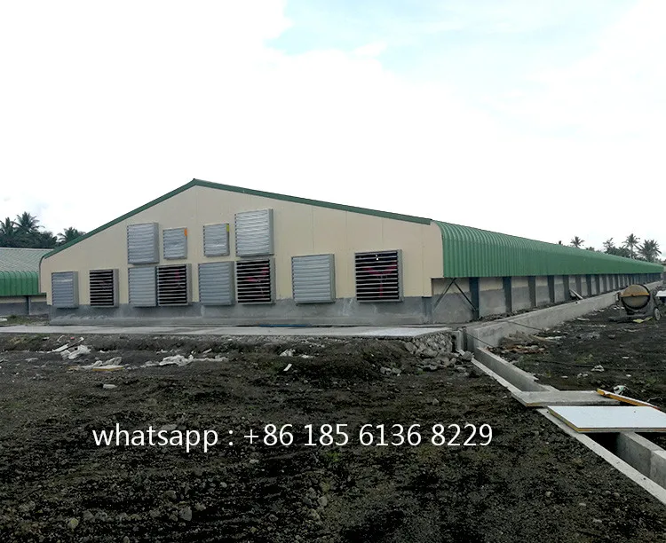 Broiler Farm Design Complete Large Metal Commercial Chicken House For