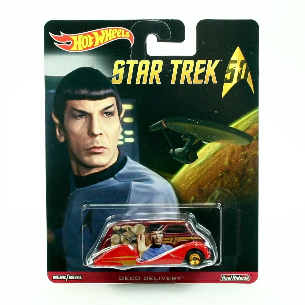 2016 Hot Wheels Pop Culture Star Trek Captain Kirk Quick D-Livery w//Real Riders
