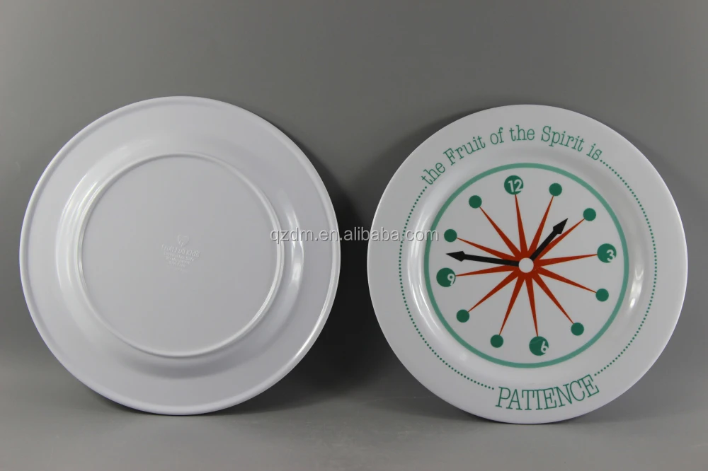 Clock Printing Melamine Dinner Plates For USA