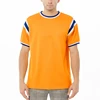 custom fashion clothing striped trim round neck men's t-shirts plain