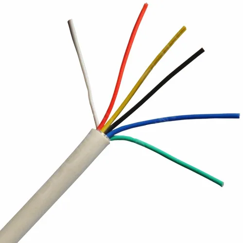 color blanco. PVC Cable de alarma de 6 n/úcleos