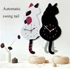 New product explosion cartoon creative wall clock acrylic watch Nordic wag tail cat home wall clock