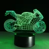 Best Gift Choice Acrylic Handsome Motorcycle Home Decoration Hologram illusion Changeable Color 3D Visual Led