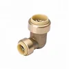 Green Valve reducing connector Elbow 3/4 x 1/2 inch brass hose fitting push fit fitting
