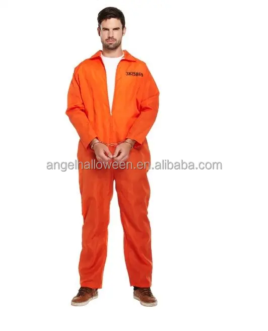 Orange Prisoner Jumpsuit Killer Adult Men Fancy Dress Halloween Costume Ac5091 , Buy Halloween Costume,Costume,Prisoner Costume Product on Alibaba.com