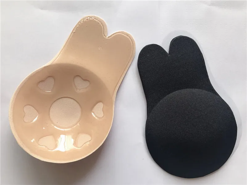 BIG SIZE Women Silicone Self-Adhesive Sticky Bra Strapless Push Up Seamless Invisible Bra Sexy Rabbit Ears Underwear For Wedding