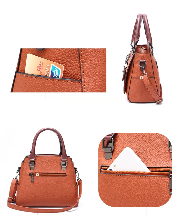 High Quality Fashion Multicolor Leather Elegance Ladies Handbag