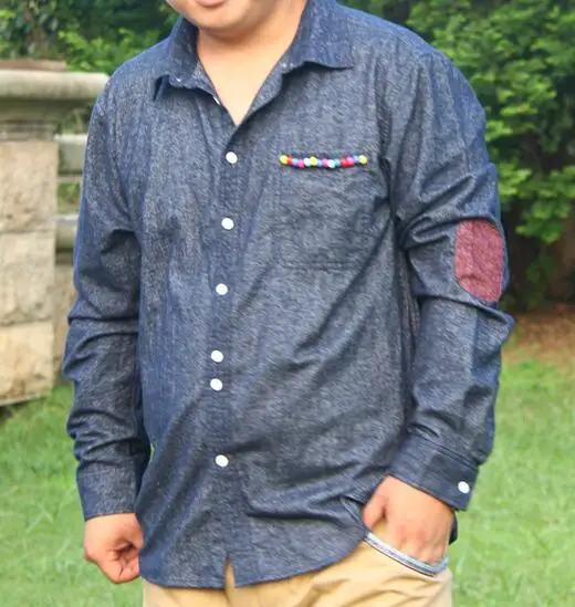 mens denim shirt button down collar