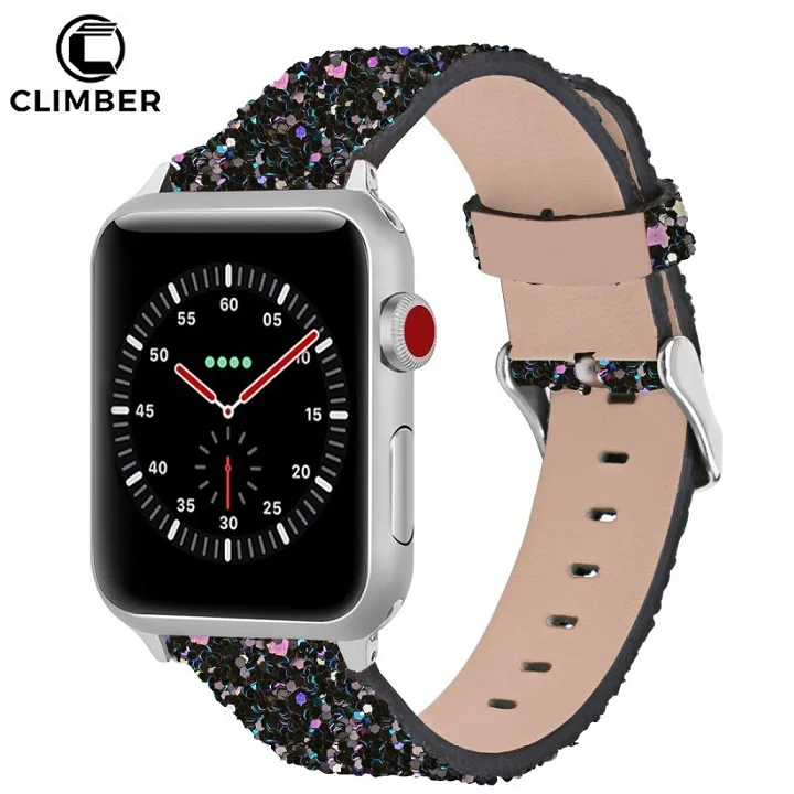 Amazon Best Seller 42mm 38mm Glitter Bling Watch Strap Leather Bracelet Watchband For Apple Watch Bands For Girls Buy For Apple Watch Bands For Girls Watchband For Apple Watch Leather Bracelet For Apple