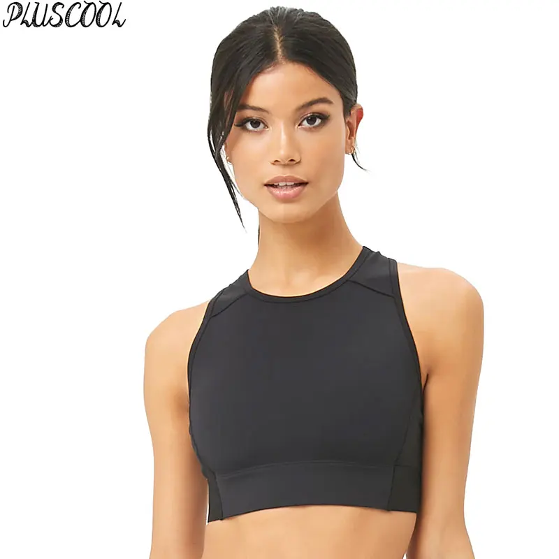 high neckline sports bra