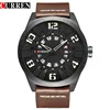 Top Brand Curren 8258 Fashion New Military Style Leather Strap Men Watch With 3D Surface