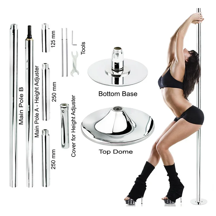 45mm Portable Adjustable Chrome Stripper Pole Dance Kit