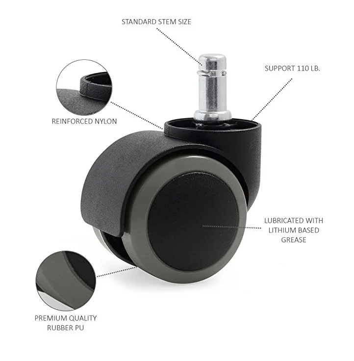 Office Chair Pu Caster 50mm Twin Replacement Wheels Buy Office Chair