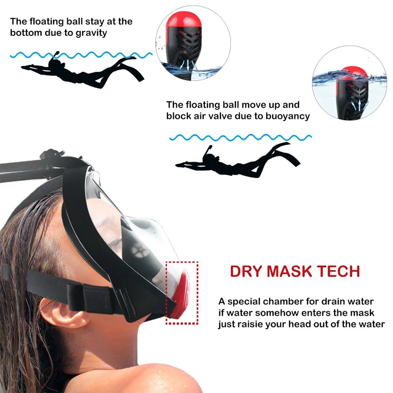 Easy Breath Underwater Adult Snorkel Mask Under Water Diving Mask For