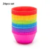 BHD Discount Promotion FDA BPA free Non-stick 24pack Set Reusable Silicone Baking Cup