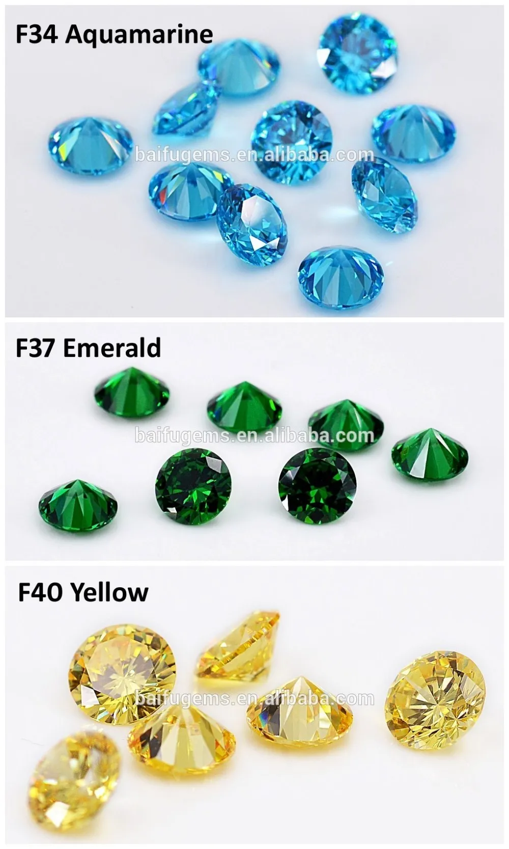 Loose Gemstone Round Machine Cut Cz Gems Zirconia Rough Different