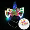 Led flashing unicorn horn hair band colorful lead headband for christmas costume