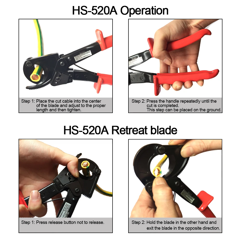 Hs520a Ratchet Cable Cutter& Ratchet Terminal Electrical Tool Hand